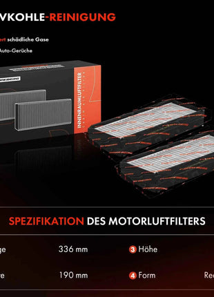 Filtro Abitacolo Frankberg 2x con Carbone Attivo per Hyundai Santa Fé I Sonata 4 5 Trajet XG 2004-2005 24853 087903 D000A 87903D000A