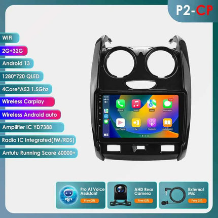 Android Car Radio Player audio for Renault Duster 2015 - 2020 wireless Carplay Android Auto 2din GPS Intelligent Multimedia DSP