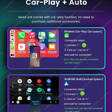 Mekede 9 / 10 inch Car Radio Universal Headunit 8G+256G TDA7851 Android 14 Navigation GPS Intelligent Systems Wireless Carplay