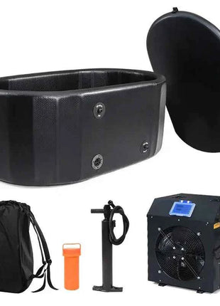 Vasca Gonfiabile Portatile per Immersione in Acqua Fredda, per Uso Interno ed Esterno, con Copertura e Bacino, per Atleti, Spa e Massaggi