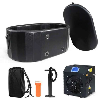 Vasca Gonfiabile Portatile per Immersione in Acqua Fredda, per Uso Interno ed Esterno, con Copertura e Bacino, per Atleti, Spa e Massaggi
