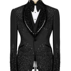 Abito Uomo Lusso con Cristalli Rhinestone - Tuxedo Sposo Slim Fit