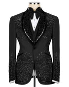 Abito Uomo Lusso con Cristalli Rhinestone - Tuxedo Sposo Slim Fit