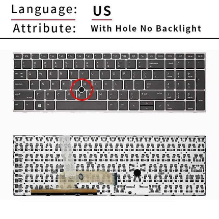 Replacement US/RU Russian Backlit Keyboard for HP ZBOOK 15 G5 G6, ZBook 17 G5 G6 L29635 L12765-041 L28407 L12764-071