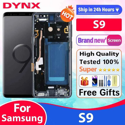 Display testato al 100% per Samsung Galaxy S9 LCD con gruppo touch screen digitalizzatore SM-G960FD S9 G960 LCD con sostituzione del telaio
