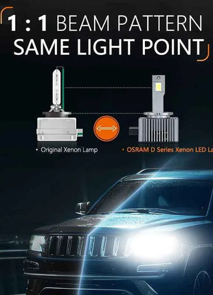 OSRAM LED D1S D3S Car Headlight LEDriving XENON HID Lamps 45W Power Bright 6000K White Canbus LED Bulbs Original Upgrade, Pair