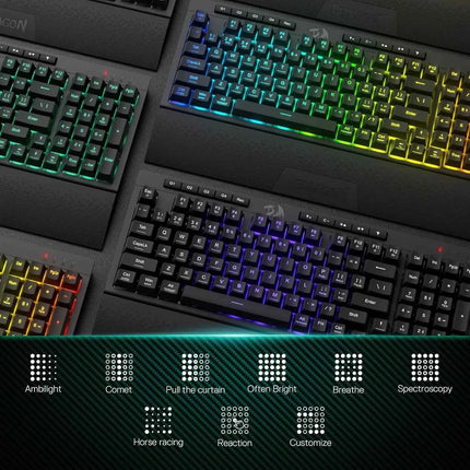 Redragon K515 PRO Shiva RGB Wireless 98 Keys Mechanical Membrane Gaming Keyboard, Smooth Linear Switch, Detachable Wrist Rest