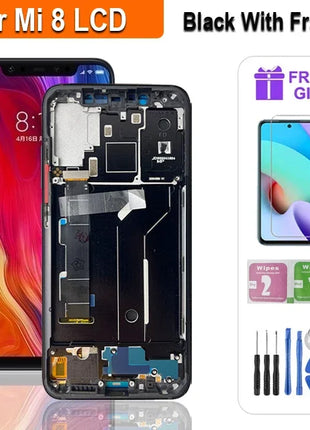 6.21 ''Super AMOLED LCD Per Xiaomi Mi 8 LCD M1803E1A Display Touch Screen Digitizer Assembly Parti di Ricambio Per Mi 8 Schermo