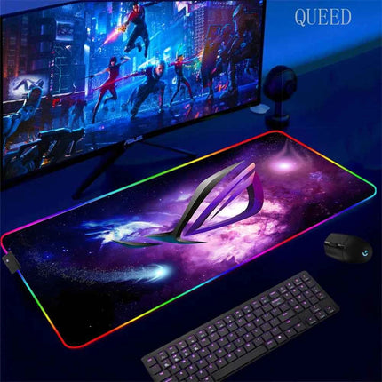 Cartoon Asus Deskmat Mouse Pad Gaming LED Mouse Mat 900x400 Mousemats Table Pads PC Office Desk Mat RGB Keyboard Mats XXL
