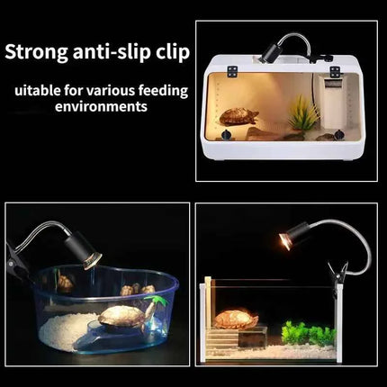 75W Halogen Bulb for Reptile Heat Lamp Adjustable Gooseneck Aquarium Tank Heating Lamps for Tortoise Lizard Snake Terrarium
