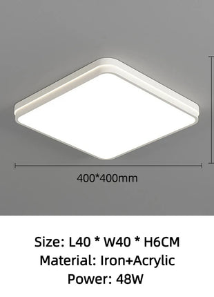 Lampade da soffitto per interni nordici Decorazione moderna del soggiorno della casa Apparecchio di controllo remoto Lampadario da studio quadrato per camera da letto per bambini
