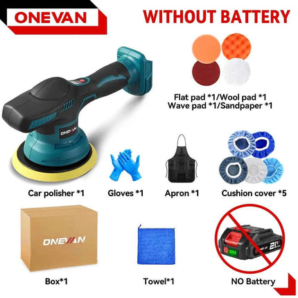 ONEVAN 8 Gears Cordless Electric Car Polisher Waxing&Sanding Wood Grinding Polishing Power Tool For Makita 18V Battery Pin