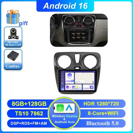 Android 16 Car For Renault Dokker Lodgy Dacia 2012 - 2020 Auto Radio Multimedia Player Android Auto Carplay Navigation GPS Wifi