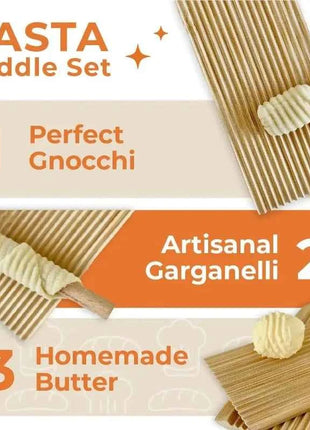 Gnocchi and Butter Board Wooden Set Italian Pasta Making Tools Ravioli Mold Cutter for Homemade Cavatelli Garganelli Pasta Maker