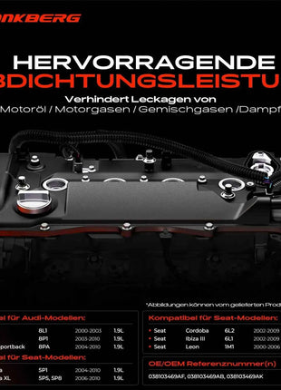 Coperchio valvole Frankberg 1x per VW Golf 4 1J 5 1K Polo 9N Audi A3 8P 1.9L 038103469AF 038103469AB 038103469AK