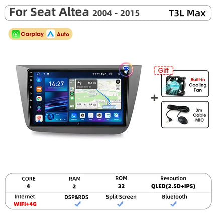 Srnubi IPS Screen Android All In One Car Radio for Seat Altea XL Toledo 3 2004 - 2015 Carplay GPS Stereo DVD Multimedia Player