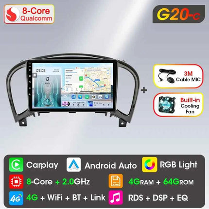 Srnubi Car Radio for Nissan Juke YF15 2010 - 2014 Carplay 4G Multimedia Video Player Navigation GPS WIFI Android Auto Autoradio