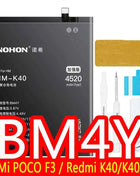 NOHON BM53 BM3L BM4E BM47 Battery For Xiaomi Mi 10T Pro Lite 9T 11T 8 9 10 10S 11 12 12X Max3 Mix 4 2 2S POCO F1 F2 Pro F3 M3 A3