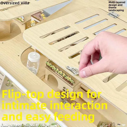 80cm Hamster Cage Large Spacious Habitat for Syrian Dwarf Hamsters Luxury Modular Acrylic Rodent Mansion Deluxe Pet Enclosure
