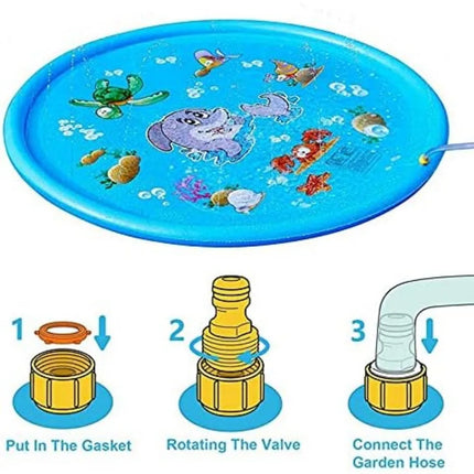 Tappetino da gioco gonfiabile Splash per cani nel cortile, Splash Pad per ragazze dei ragazzi, piscina con irrigatore estivo per giocattoli d'acqua all'aperto