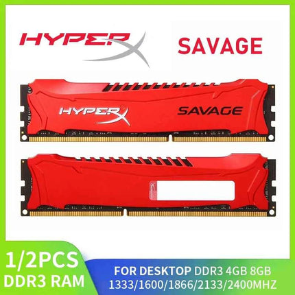 1/2PCS HYPERX SAVAGE DDR3 RAM 4GB 8GB 1866MHz 1333 1600 2133 2400 MHz Desktop Memory 240Pins PC3-14900 12800 DIMM 1.5V PC RAM