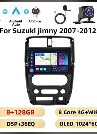 Podofo 8Core AI Voice Car Audio For Suzuki Jimny 2007-2012 Multimedia Player Android Auto Carplay WIFI 4G Bluetooth Car Stereo