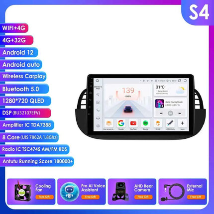 4G 8Core Android Car radio GPS Stereo For Fiat 500 2007-2014 Multimedia Video player 2DIN Autoradio DSP Carplay 7862 Head Unit