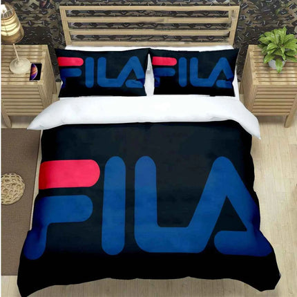 Hot Logo Print Bedding Sets Bed Supplies Set  Comforter Set  Teens Girls Cartoon Twin Single Kid  F-Fila Luxury Gift