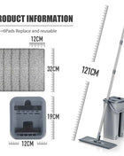 Hand Free Flat Floor Mop And Bucket Set For Professional Home Floor Cleaning System With Washable Microfiber Pads For Hardwood