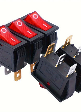 8 Pieces AC 250V/15A, 125V/20A LED Illuminated On/Off SPST 3 Pin 2 Position Mini Boat Rocker Toggle Switch Snap-in for DIY Home