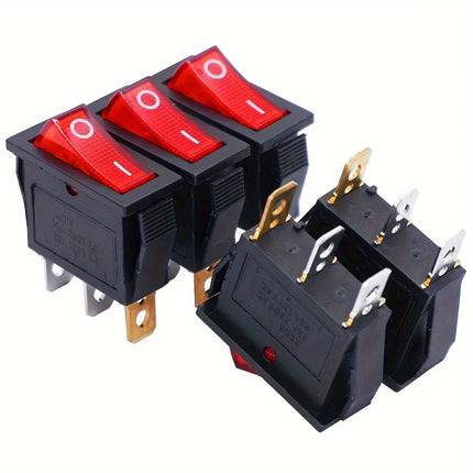 8 pezzi AC 250 V/15 A, 125 V/20 A LED illuminato On/Off SPST 3 pin 2 posizioni Mini barca interruttore a levetta a bilanciere a scatto per la casa fai da te