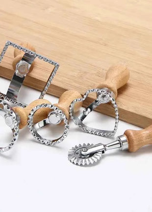 Kitchen Stainless Steel Cookies Cutter Set Pasta Press Attachment Kit Ravioli Maker Mold Tool Ravioli Stamp Set Pastry Wheel Set