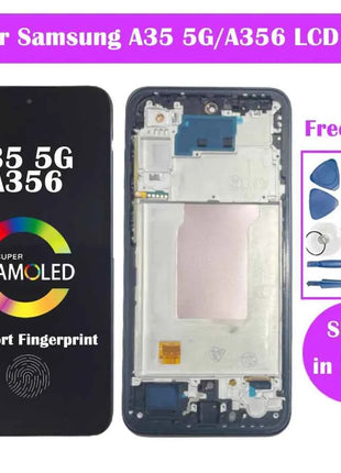Super AMOLED Pantalla A35 5G Samsung LCD A356B A356E A356U Display Touch Screen Digitizer Per Samsung A35 LCD Parti di Ricambio