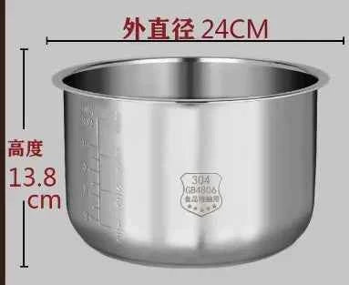 Pentola Interna Midea in Acciaio Inox 304 - 3L 4L 5L per Rice Cooker FS3010/70