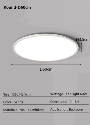 AuroraRealm Illuminazione Ultrasottile Soggiorno Luce Nordico Moderna Lampada da soffitto a LED Decorazioni per la casa Camera da letto Balcone Cucina Corridoio Apparecchio