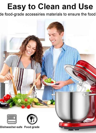 BioloMix 6-speed Kitchen Food Stand Mixer 1200W DC Quiet Motor  6L Stainless Steel Bowl with Cream Egg Whisk Whip Dough Kneader