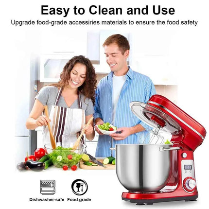 BioloMix 6-speed Kitchen Food Stand Mixer 1200W DC Quiet Motor  6L Stainless Steel Bowl with Cream Egg Whisk Whip Dough Kneader