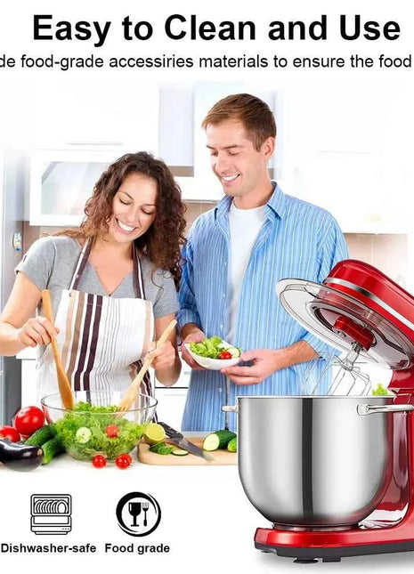 BioloMix 6-speed Kitchen Food Stand Mixer 1200W DC Quiet Motor  6L Stainless Steel Bowl with Cream Egg Whisk Whip Dough Kneader