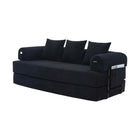 Folding Compression Sofa with Metal Frame, Side Pockets Plus 3 Pillows. Freely Configurable. Modern Metal-fabric Combination
