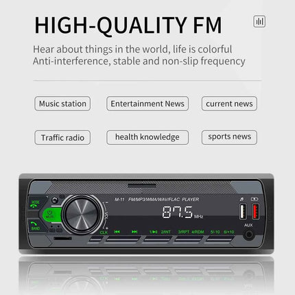 Hikity Universal 1DIN Car MP3 Player Bluetooth High Quality FM USB TF Car Radio Voice Assistant APP Mobile Phone Remote Control