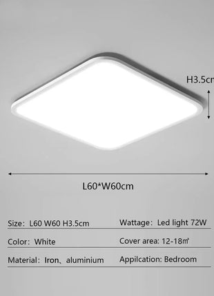 AuroraRealm Illuminazione Ultrasottile Soggiorno Luce Nordico Moderna Lampada da soffitto a LED Decorazioni per la casa Camera da letto Balcone Cucina Corridoio Apparecchio