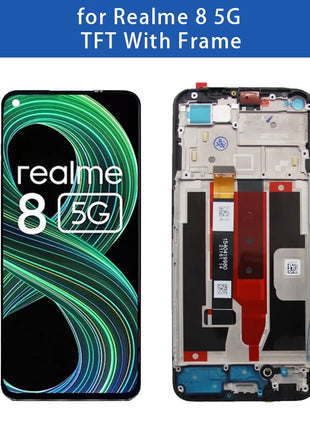 6.5 ''Per Realme 8 5G RMX3241 Display LCD Touch Screen Digitizer Assembly per Realme8 5G Schermo LCD Con Telaio di Ricambio