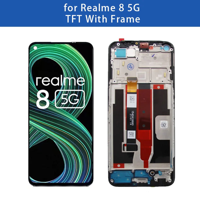 6.5 ''Per Realme 8 5G RMX3241 Display LCD Touch Screen Digitizer Assembly per Realme8 5G Schermo LCD Con Telaio di Ricambio