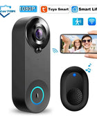 Videocitofono senza fili 1080P Telecamera WiFi Campanello per porta intelligente Tuya Sicurezza domestica intelligente Rilevazione movimento Campanello citofono per visione notturna