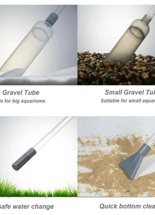 Aquarium Siphon Vacuum Cleaner Tool Set for Large Fish Tank Gravel/Sand Cleaning Water Change with Extension Tube, Fast and Easy
