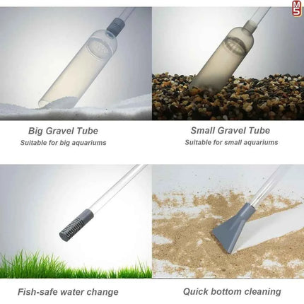 Aquarium Siphon Vacuum Cleaner Tool Set for Large Fish Tank Gravel/Sand Cleaning Water Change with Extension Tube, Fast and Easy