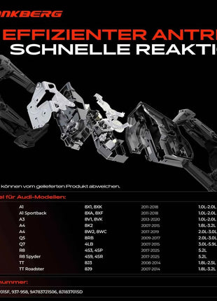 Frankberg 1x Serratura Porta Anteriore Sinistra per Audi A1 Sportback A3 Cabriolet Sedan A4 Allroad Avant A5 A6 A7 A8 Q2 Q3 Q5 DLA1649