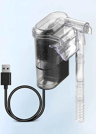 Wall-hanging Filter For Fish Tanks USB plug Mini Aquarium Filter Pump 250H/L Suitable For Fish Tanks Below 30cm,2.5W DC 5V