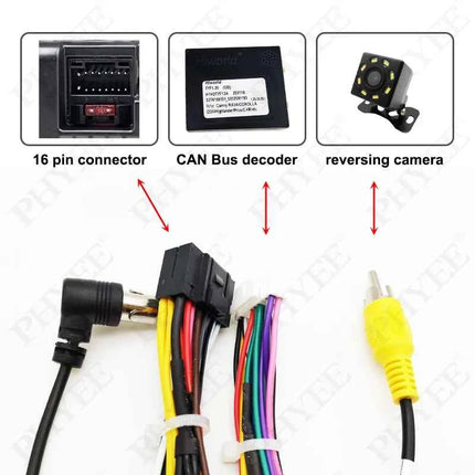 Decodificatore CAN Bus cablaggio 28/24/16 pin, supporto telecamera retromarcia SWC, Android 16 pin, per Toyota Corolla RAV4 Hilux CHR Camry