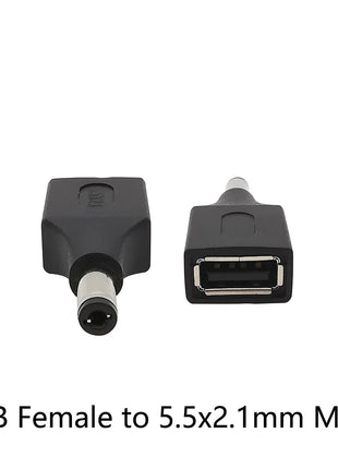 Presa Jack femmina 1/2/5Pcs 5.5*2.1mm A USB 2.0 tipo A spina maschio connettore cc adattatore per spine di alimentazione 5V per Laptop